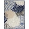 Homeroots 5 x 8 ft. Blue Large Floral Indoor & Outdoor Area Rug 384820 - alternate 1
